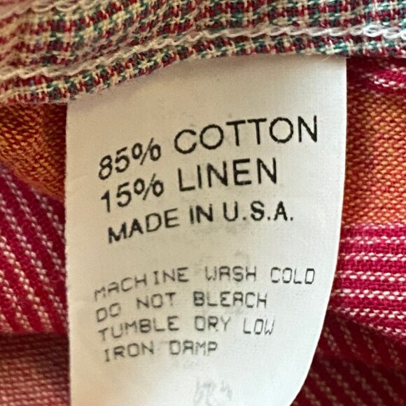 Gitman Vintage Pink Big Madras Check Short Sleeve Button Down, Sz XL - Picture 8 of 9